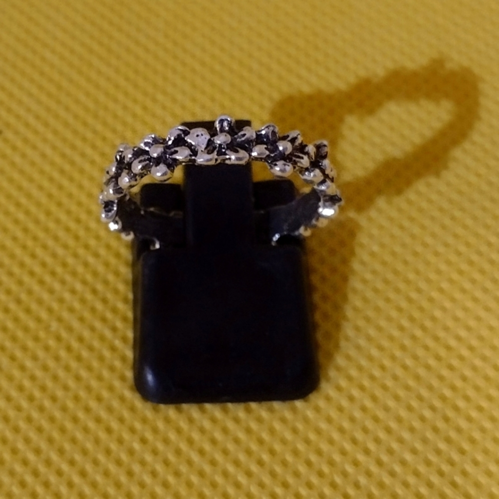 2/$10 Silver Tone Flower Hippie Stacking Ring